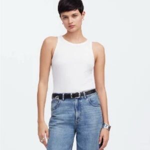 NWT Madewell high neck cotton white tank top size XS